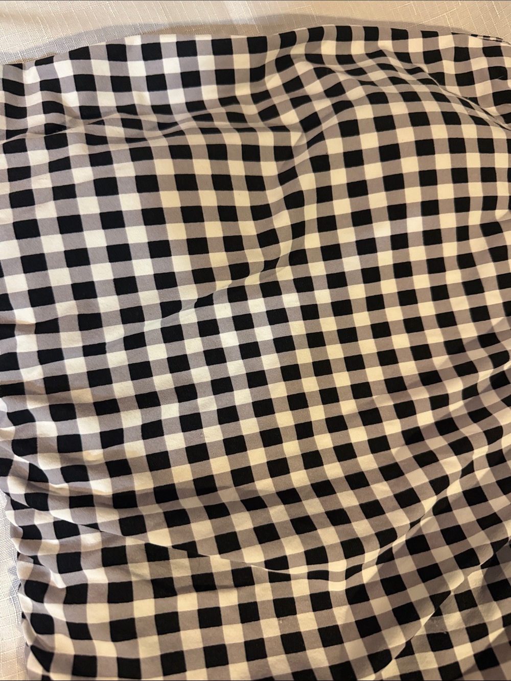 Strapless Black & White Gingham Ruffle One-Piece Swimsuit - Picture 2 of 8